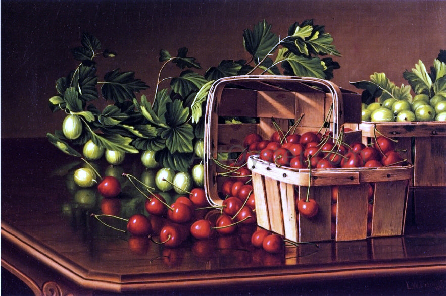  Levi Wells Prentice Still Life with Cherries and Gooseberries - Canvas Print