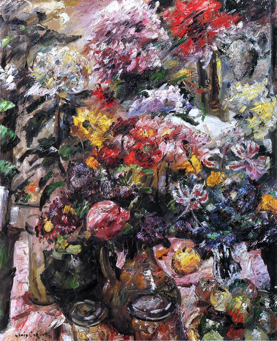  Lovis Corinth Still Life with Chrysanthemums and Amaryllis - Canvas Print