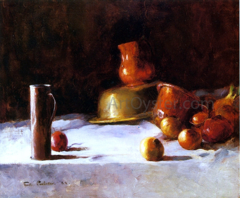  Emil Carlsen Still Life with Copper, Brass and Onions - Canvas Print