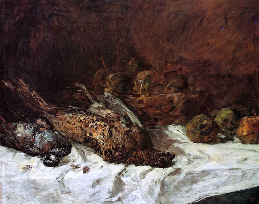  Eugene-Louis Boudin Still Life with Fowl (also known as Still Life with Pheasant and Basket of Apples) - Canvas Print