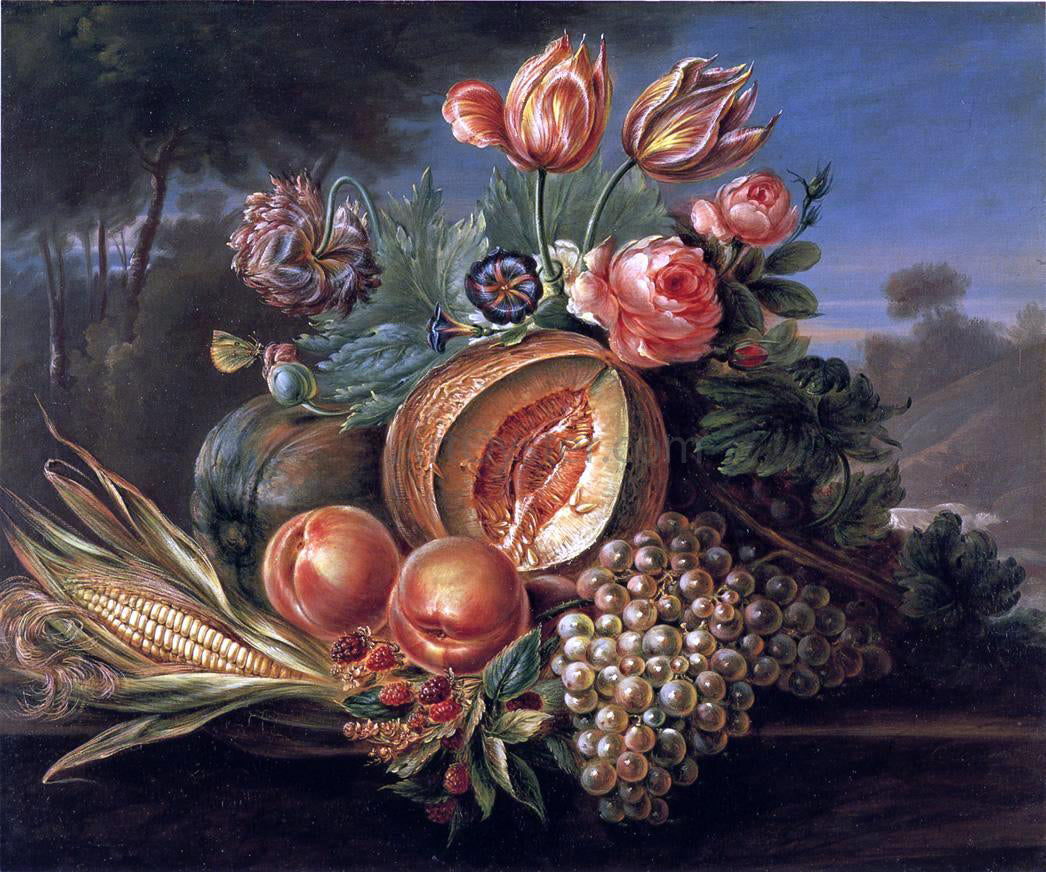  Cornelius De Beet Still Life with Fruit and Flowers - Canvas Print