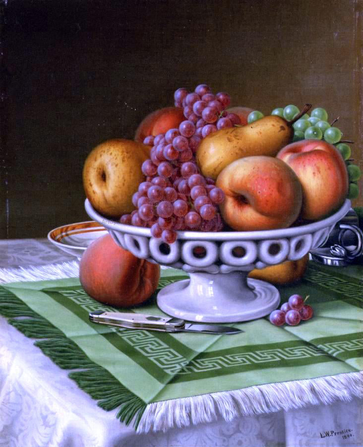  Levi Wells Prentice Still Life with Fruit and Pocket Knife - Canvas Print