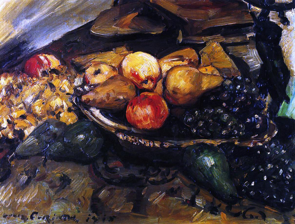  Lovis Corinth Still Life with Fruit and Wine Glass - Canvas Print