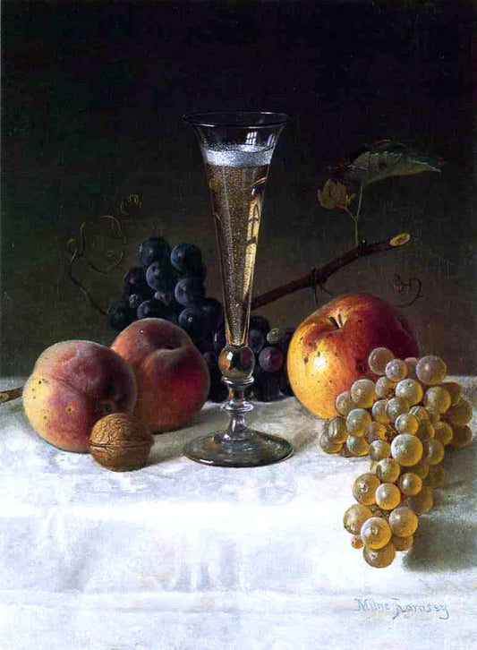  Milne Ramsey Still Life with Glass of Champagne - Canvas Print