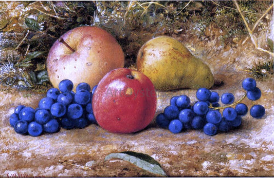  John William Hill Still Life with Grapes, Apples and Pear - Canvas Print