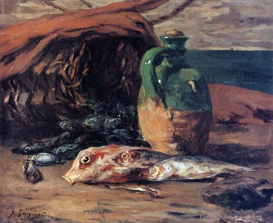  Paul Gauguin Still Life with Jug and Red Mullet - Canvas Print