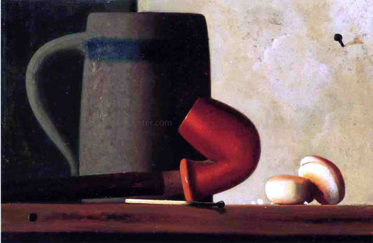  John Frederick Peto Still Life with Mug, Pipe and Oyster Crackers - Canvas Print