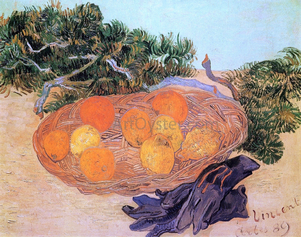  Vincent Van Gogh Still Life with Oranges and Lemons with Blue Gloves - Canvas Print