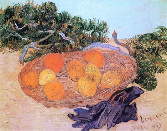  Vincent Van Gogh Still Life with Oranges and Lemons with Blue Gloves - Canvas Print