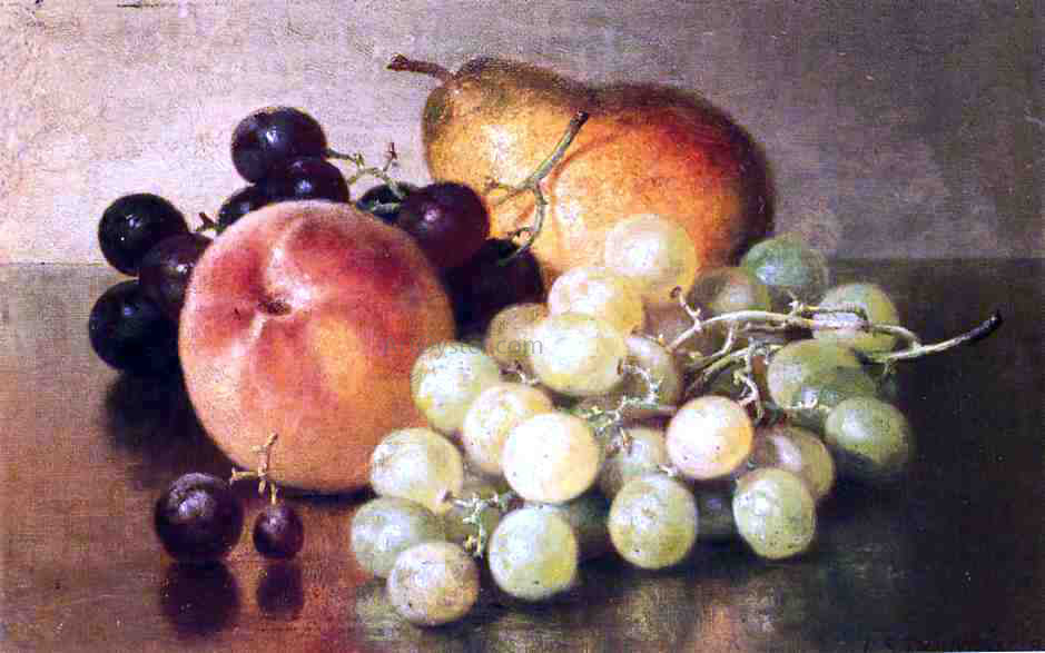  Robert Spear Dunning Still Life with Peach, Pear and Grapes - Canvas Print