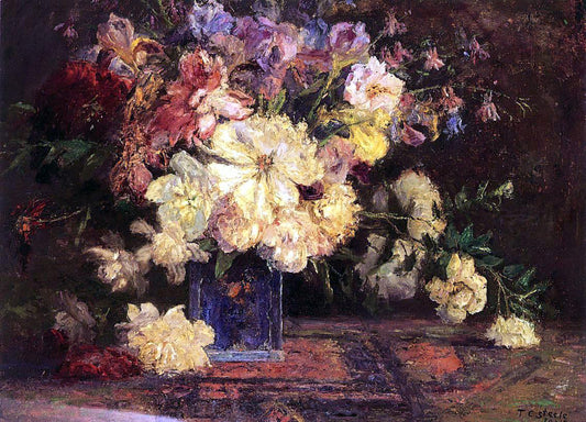  Theodore Clement Steele Still Life with Peonies - Canvas Print