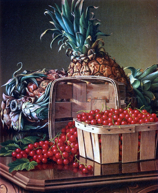  Levi Wells Prentice Still Life with Pineapple and Basket of Currants - Canvas Print
