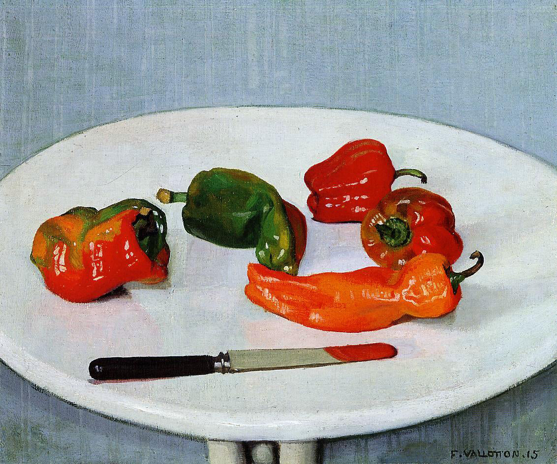  Felix Vallotton Still Life with Red Peppers on a White Lacquered Table - Canvas Print