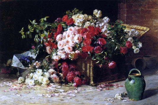  Abbott Fuller Graves Still Life with Roses - Canvas Print