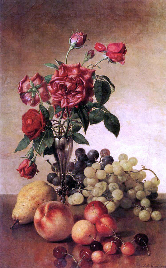  Robert Spear Dunning Still Life with Roses and Fruit - Canvas Print