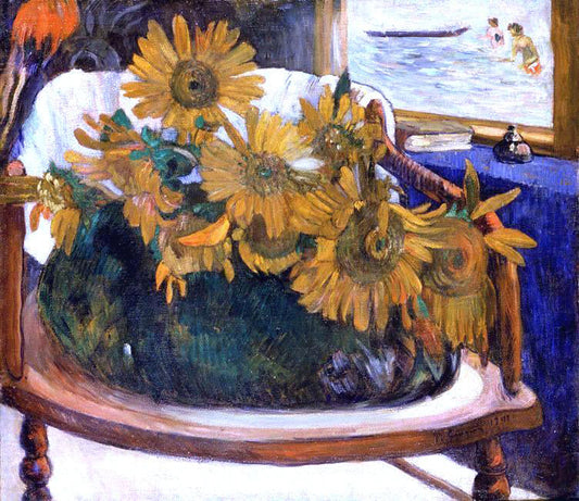  Paul Gauguin Still Life with Sunflowers on an Armchair - Canvas Print