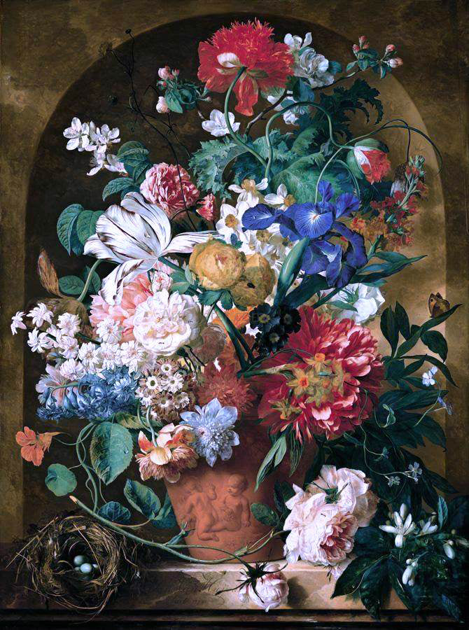  Jan Van Huysum Still-Life of Flowers - Canvas Print