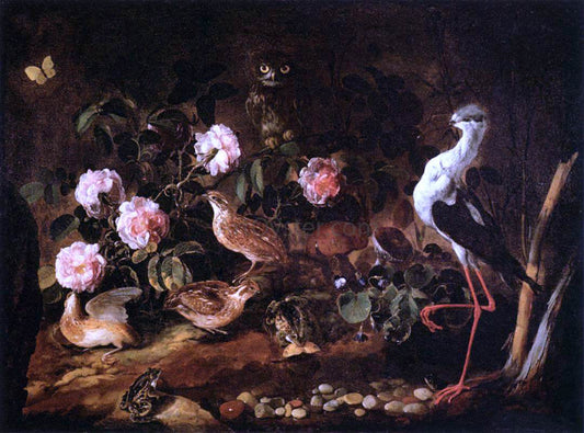  Paolo Porpora Still-Life with an Owl and an Ibis - Canvas Print