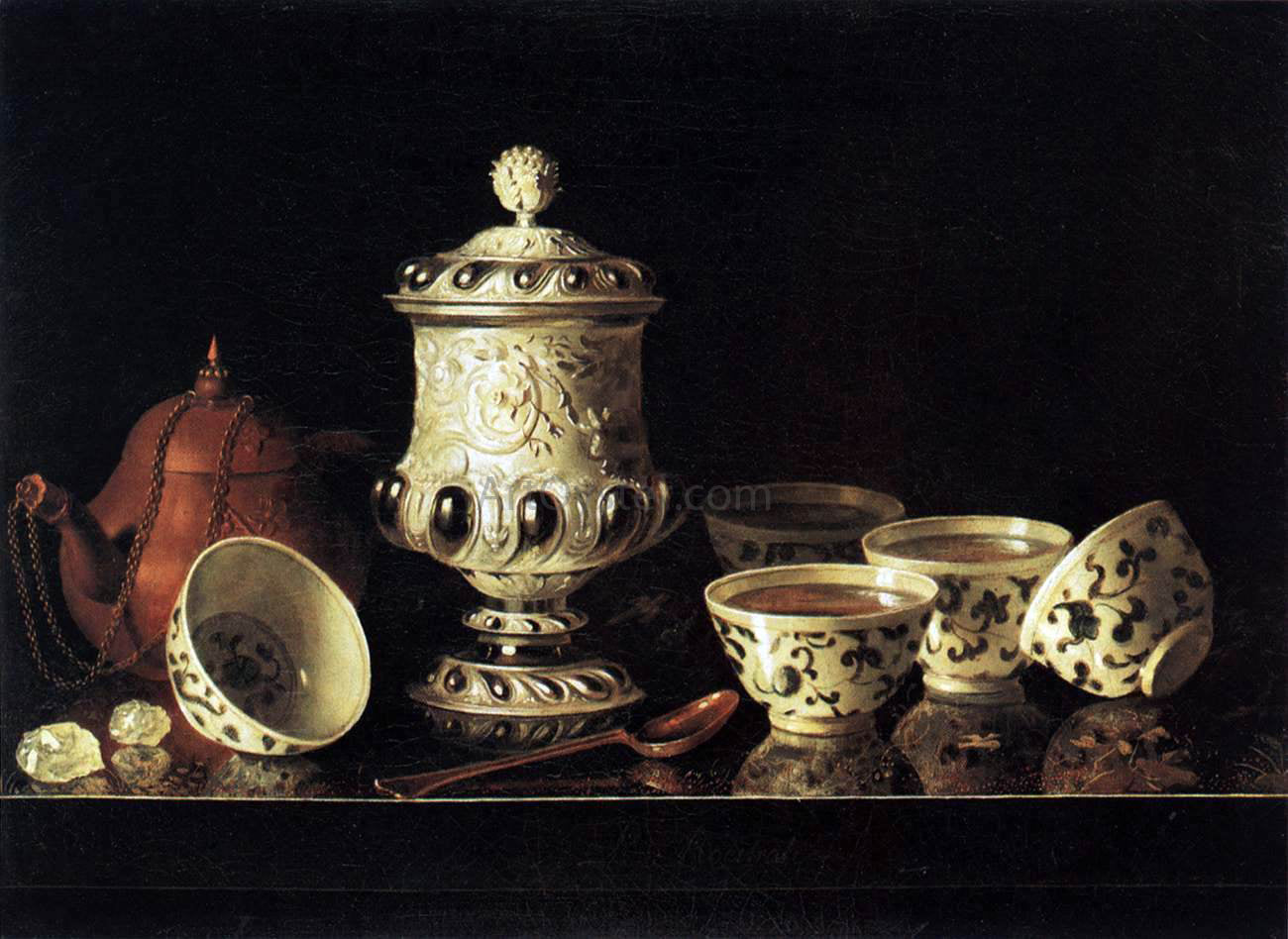  Pieter Gerritsz. Van Roestraeten Still-Life with Chinese Teabowls - Canvas Print