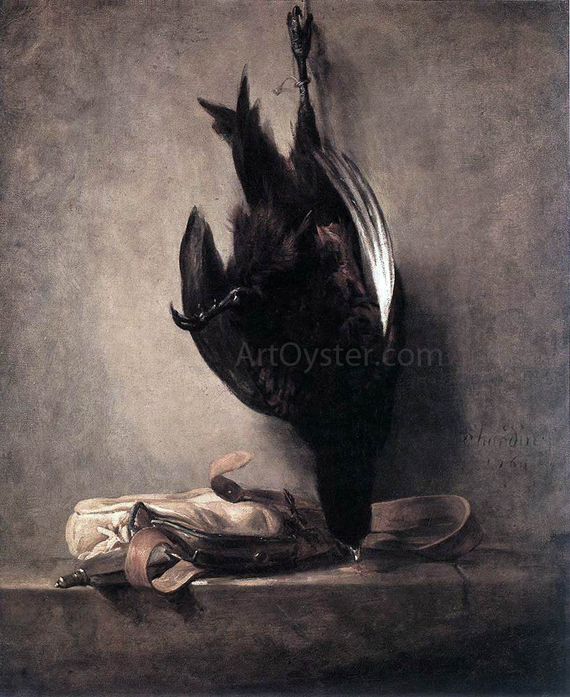  Jean-Baptiste-Simeon Chardin Still-Life with Dead Pheasant and Hunting Bag - Canvas Print