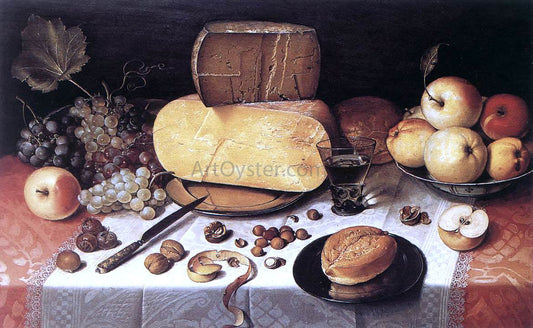  Floris Claesz Van Dijck Still-Life with Fruit, Nuts and Cheese - Canvas Print