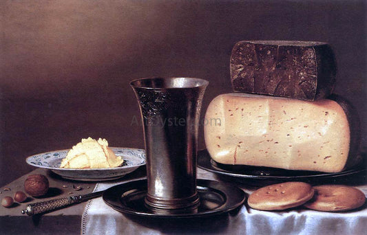  Floris Gerritsz Van Schooten Still-Life with Glass, Cheese, Butter and Cake - Canvas Print