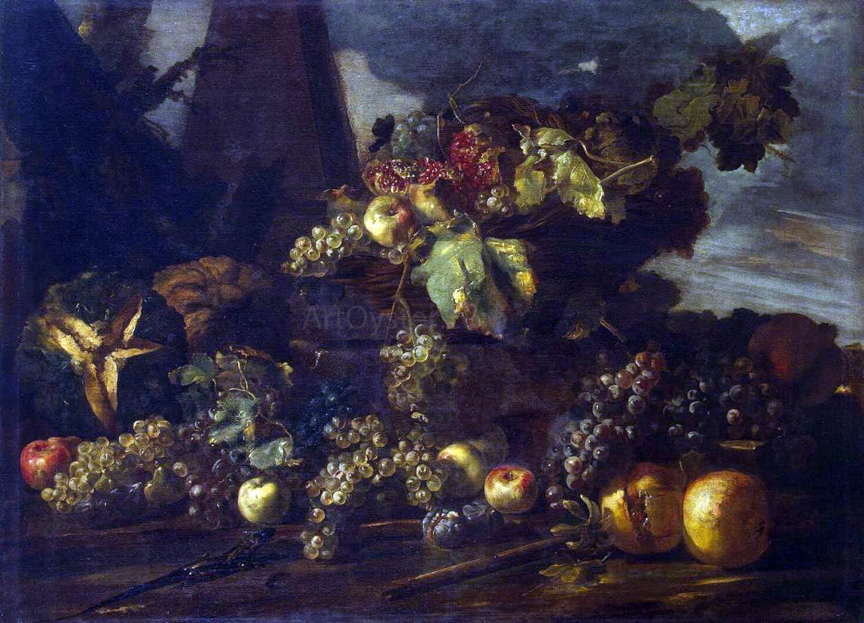  Michele Pace Del Campidoglio Still-Life with Grapes - Canvas Print