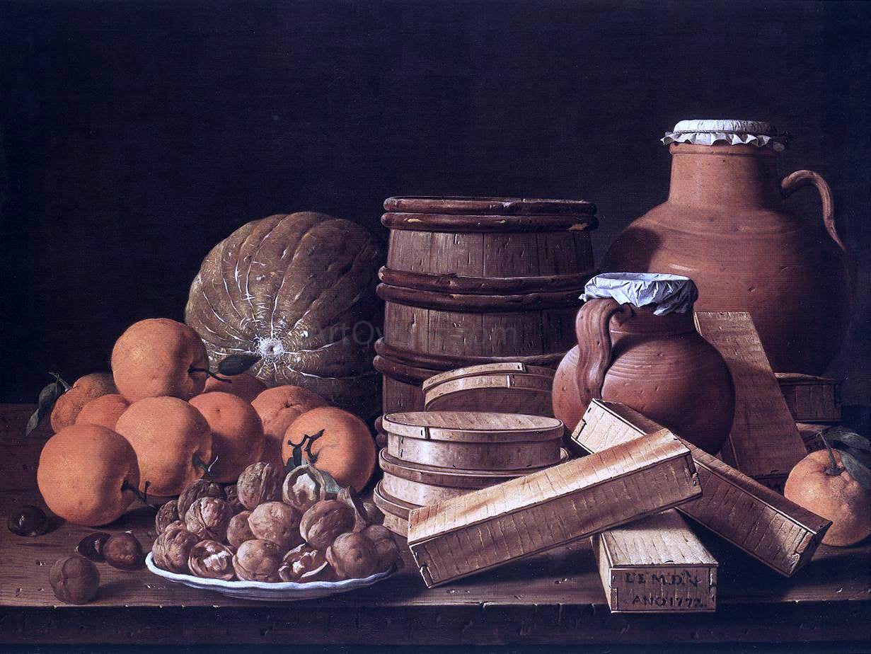  Luis Melendez Still-Life with Oranges and Walnuts - Canvas Print