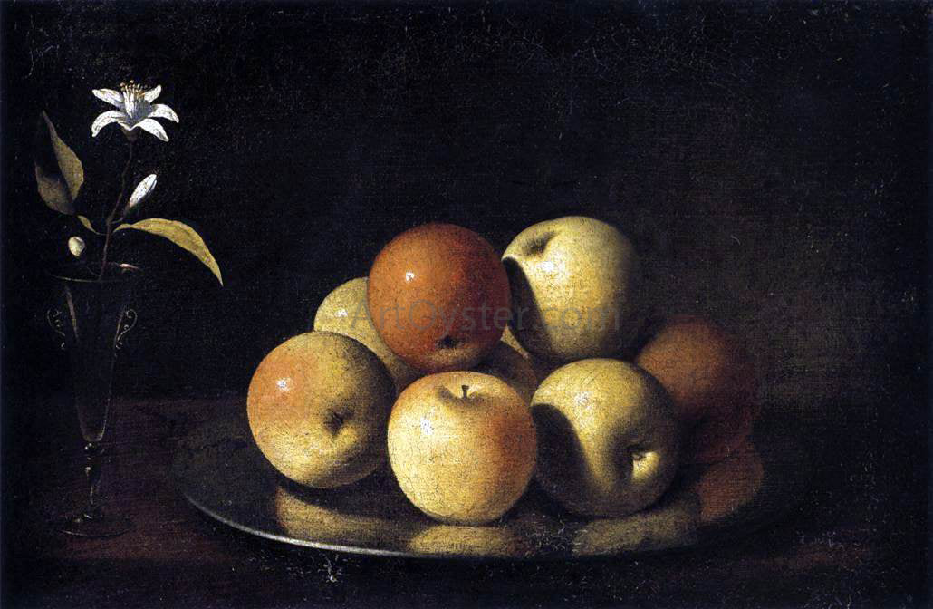  Juan De Zurbaran Still-Life with Plate of Apples and Orange Blossom - Canvas Print