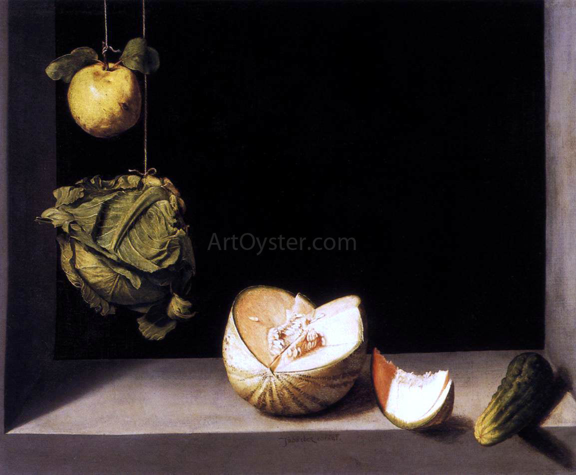  Juan Sanchez Cotan Still-Life with Quince, Cabbage, Melon and Cucumber - Canvas Print