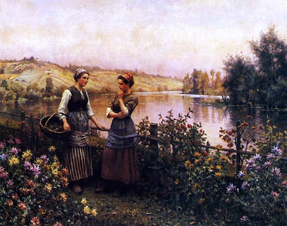  Daniel Ridgway Knight Stopping for Conversation - Canvas Print