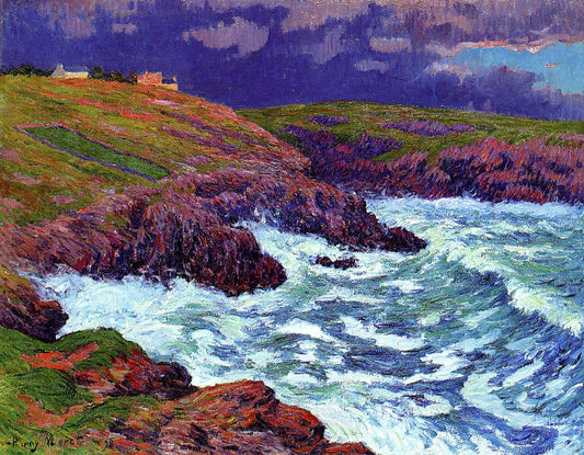  Henri Moret Storm, the Coast of Finestere - Canvas Print