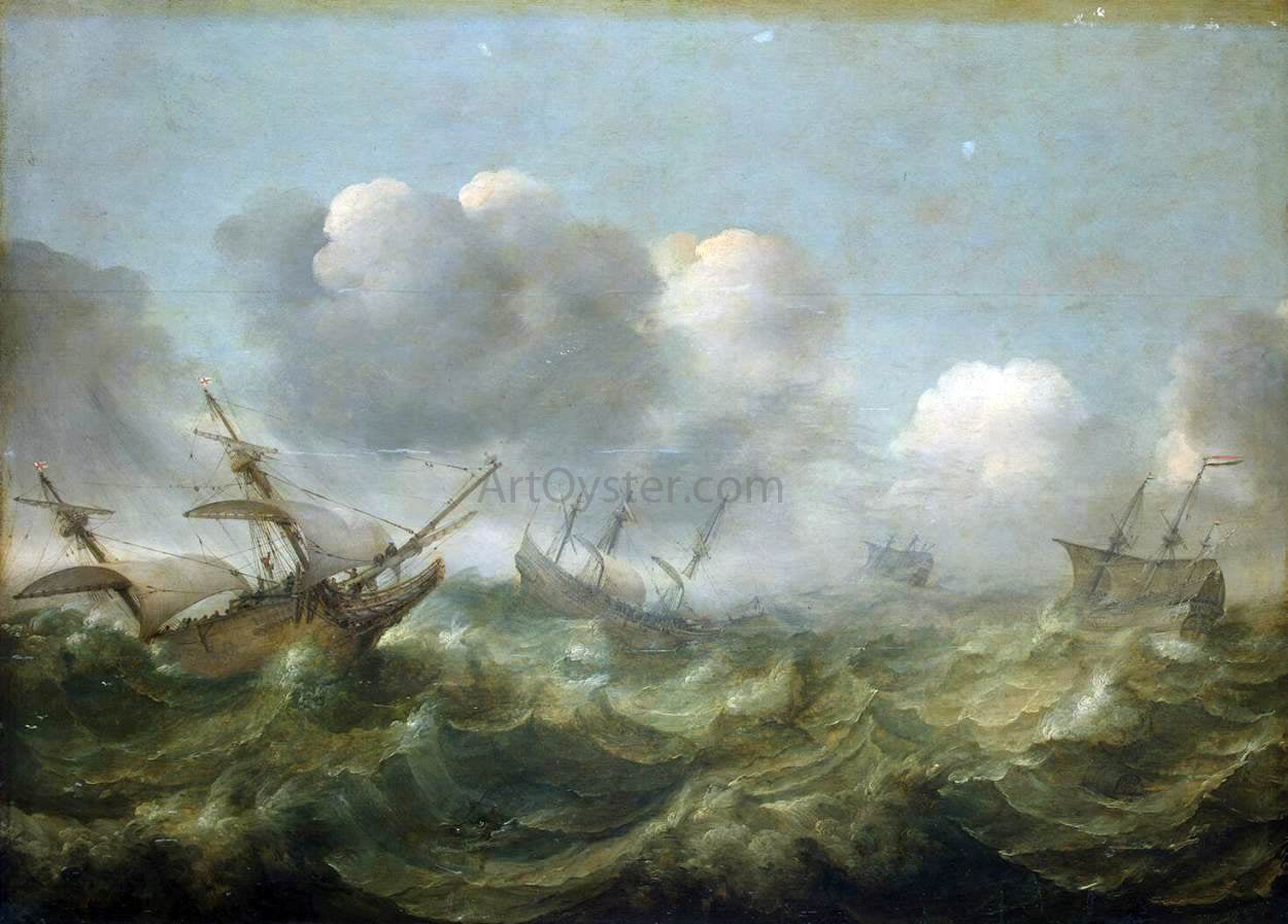  Abraham Willaerts A Stormy Sea - Canvas Print