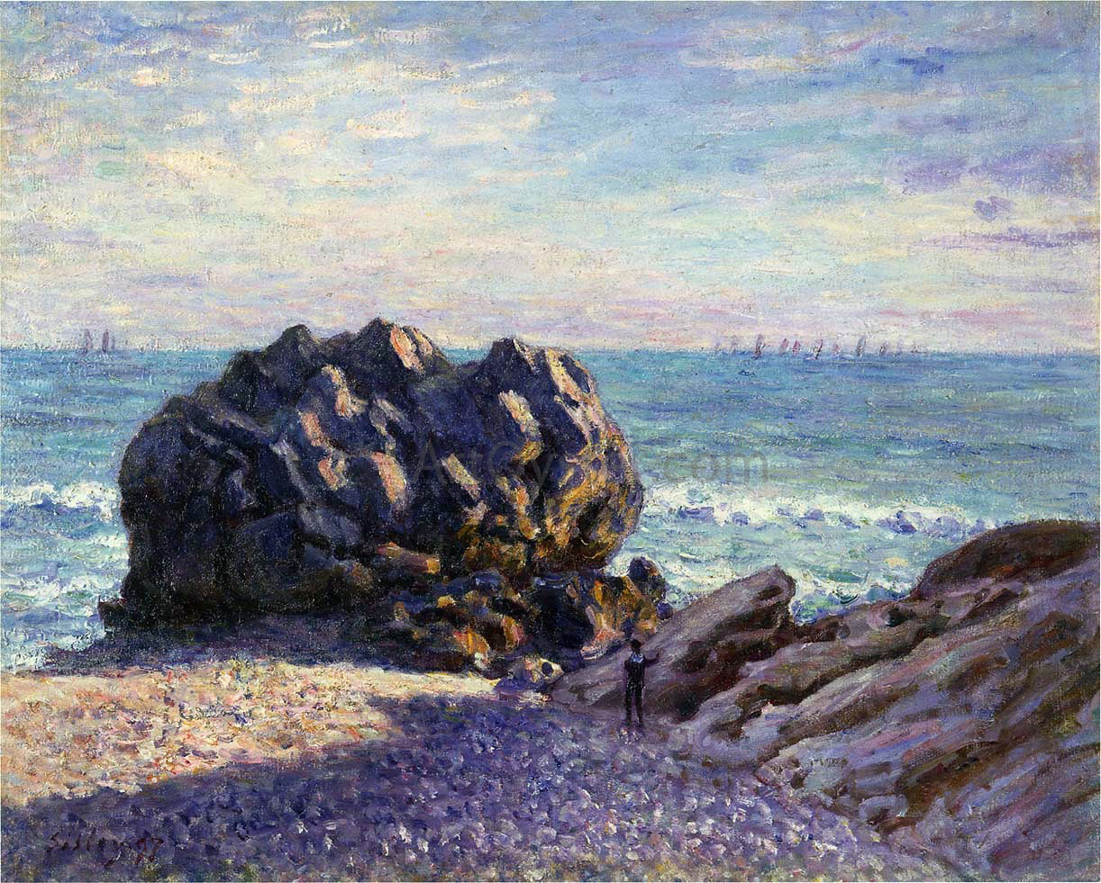  Alfred Sisley Storr's Rock in Lady's Cove - Evening - Canvas Print