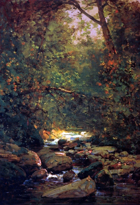  Thomas Hill Stream in Forest Winter - Canvas Print