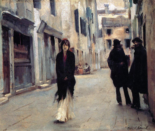  John Singer Sargent Street in Venice - Canvas Print