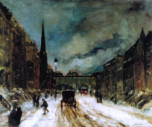  Robert Henri Street Scene with Snow - Canvas Print