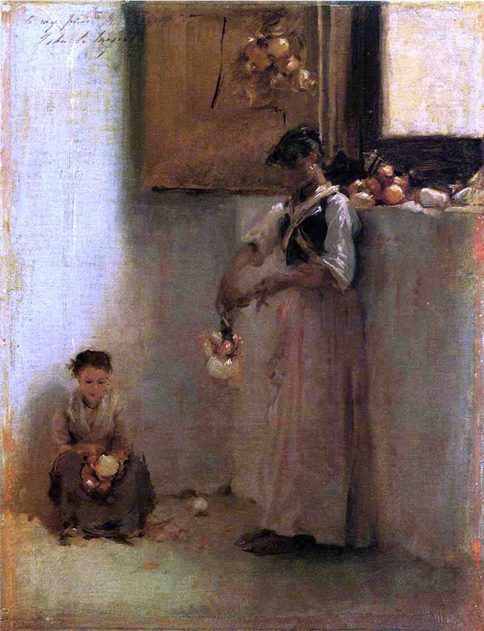  John Singer Sargent Stringing Onions - Canvas Print