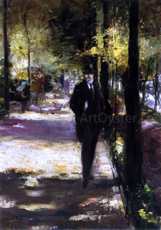  Lesser Ury Stroller in Tiergarten - Canvas Print