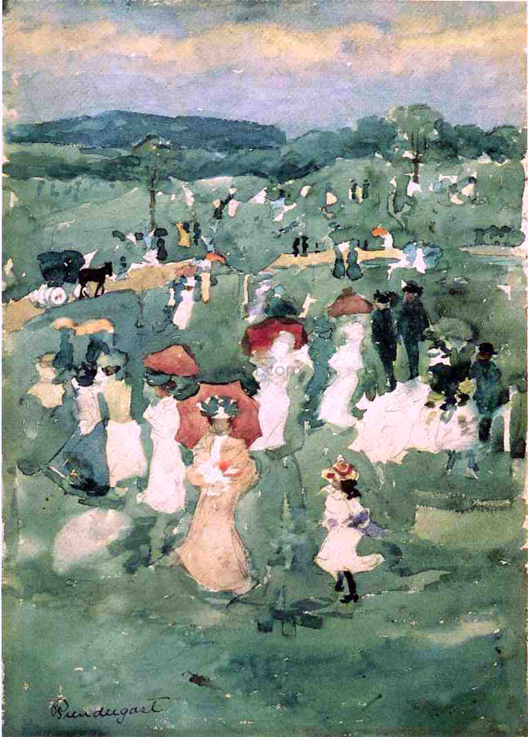  Maurice Prendergast Strolling in the Park (also known as In the Park) - Canvas Print