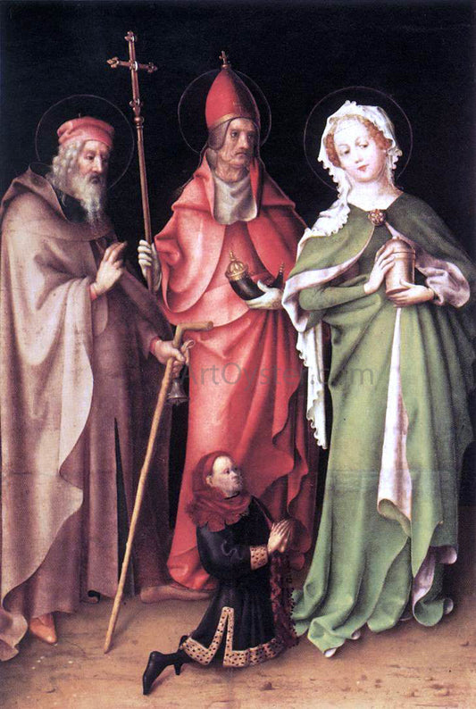  Stefan Lochner Sts Anthony the Hermit, Cornelius and Mary Magdalen with a Donor - Canvas Print