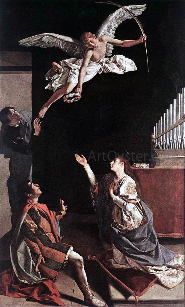  Orazio Gentileschi Sts Cecilia, Valerianus and Tiburtius - Canvas Print