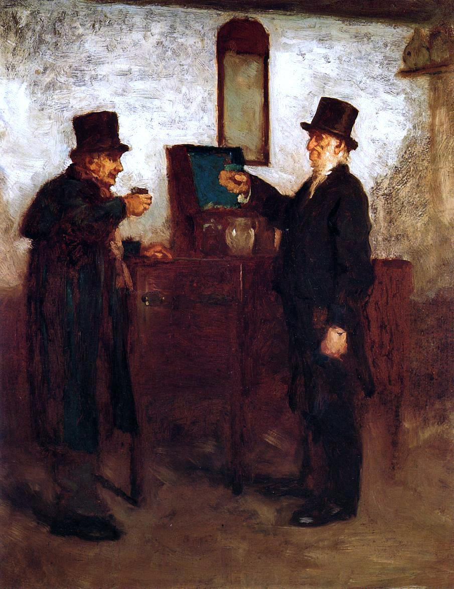  Eastman Johnson Study for 'A Glass with the Squire' - Canvas Print