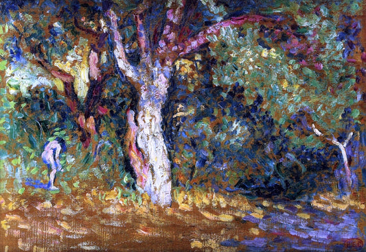  Henri Edmond Cross Study for 'In the Woods with Female Nude' - Canvas Print