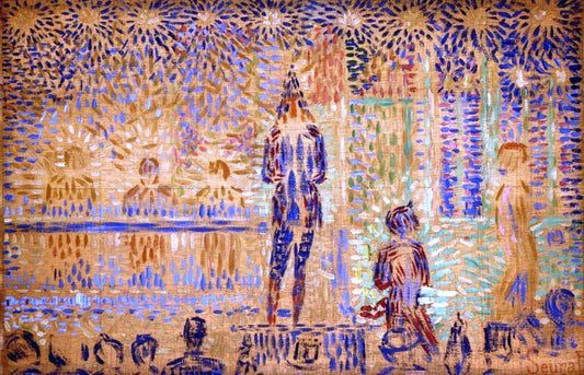  Georges Seurat Study for 'Invitation to the Sideshow' - Canvas Print