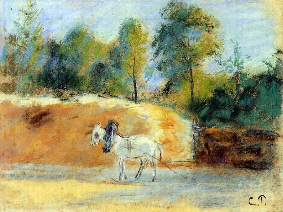  Camille Pissarro Study for 'La Batterie a Montfoucault' - Canvas Print
