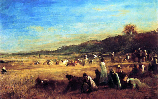  Eastman Johnson Study for 'The Cranberry Harvest, Island of Nantucket' - Canvas Print