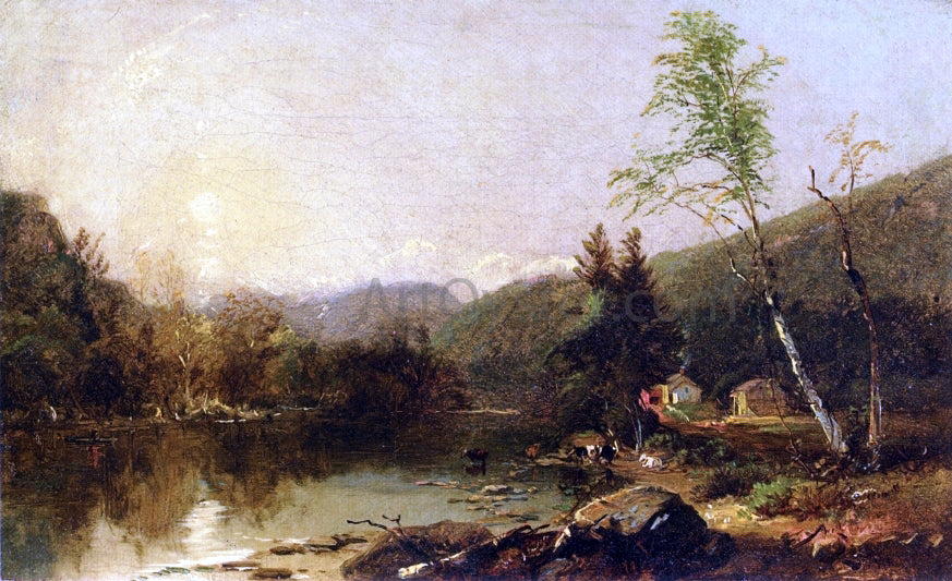  William M Hart Study for "View of the Valley of the White Mountains, New Hampashire, 1857' - Canvas Print