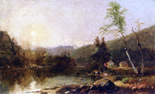  William M Hart Study for "View of the Valley of the White Mountains, New Hampashire, 1857' - Canvas Print