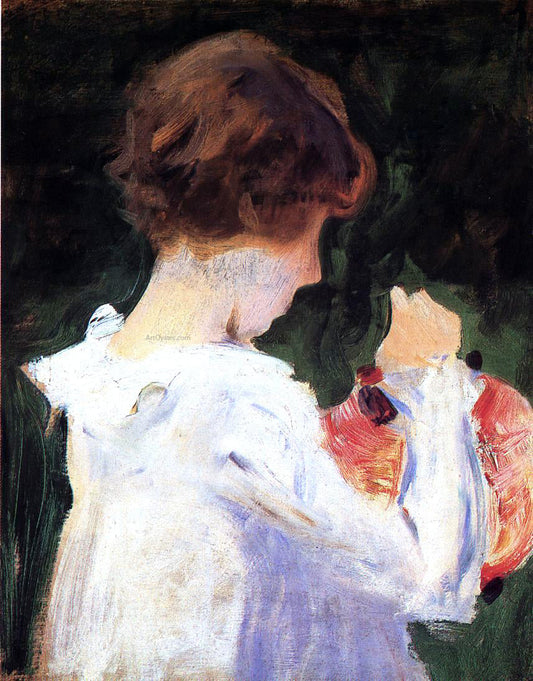  John Singer Sargent Study of Polly Barnard for 'Carnation, Lily, Lily, Rose' - Canvas Print